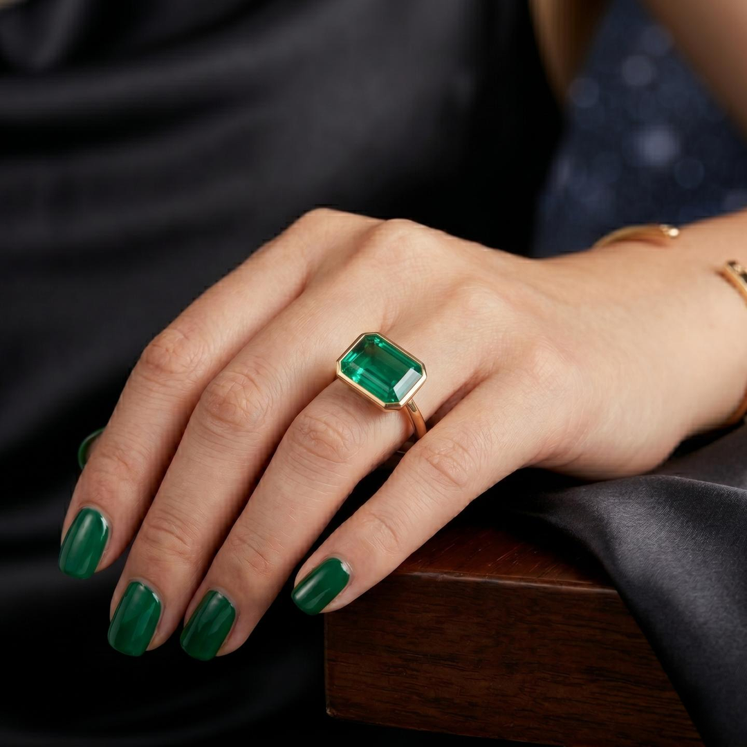 The Axis — East–West Emerald Ring