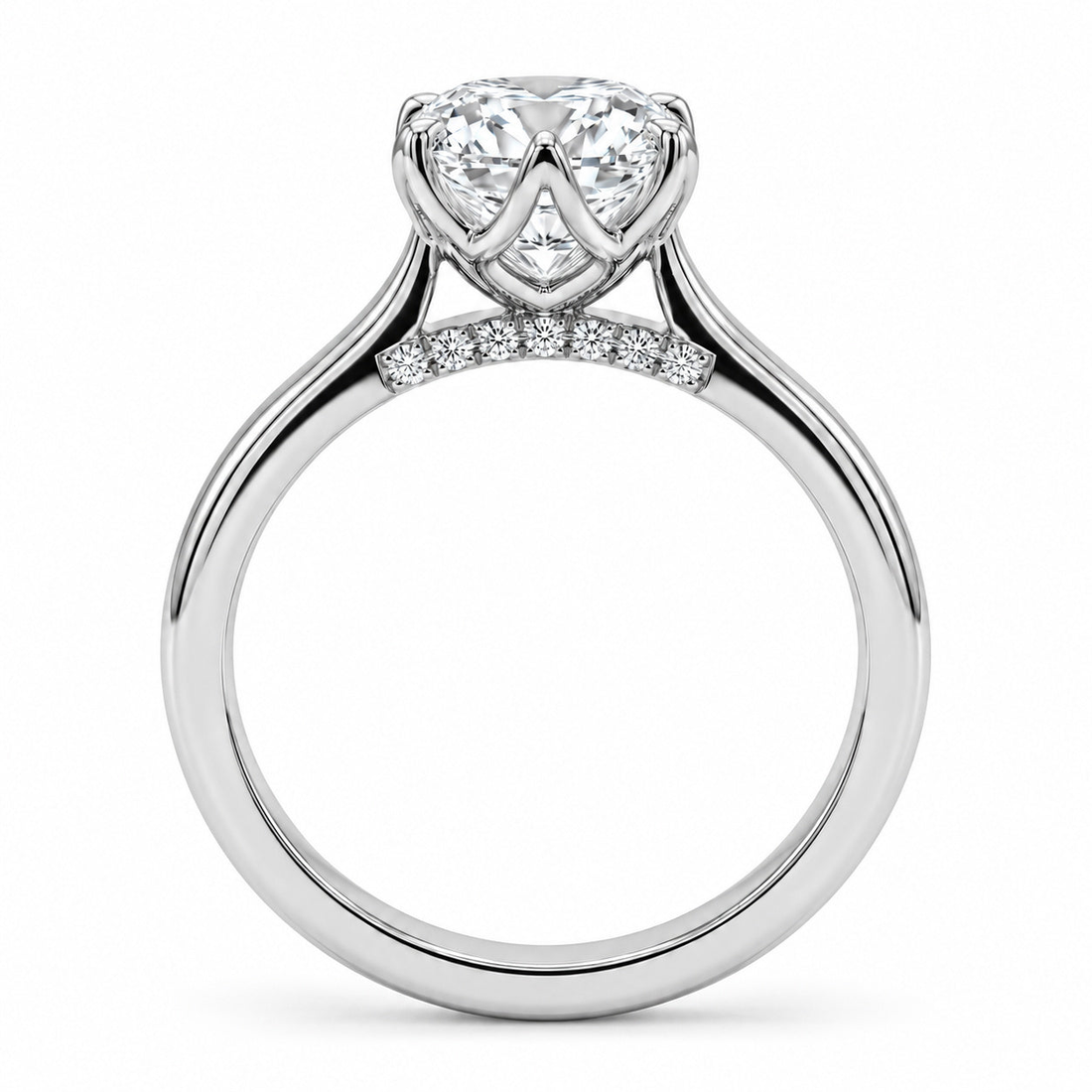 The Lotus marquise lab diamond engagement ring, view 13
