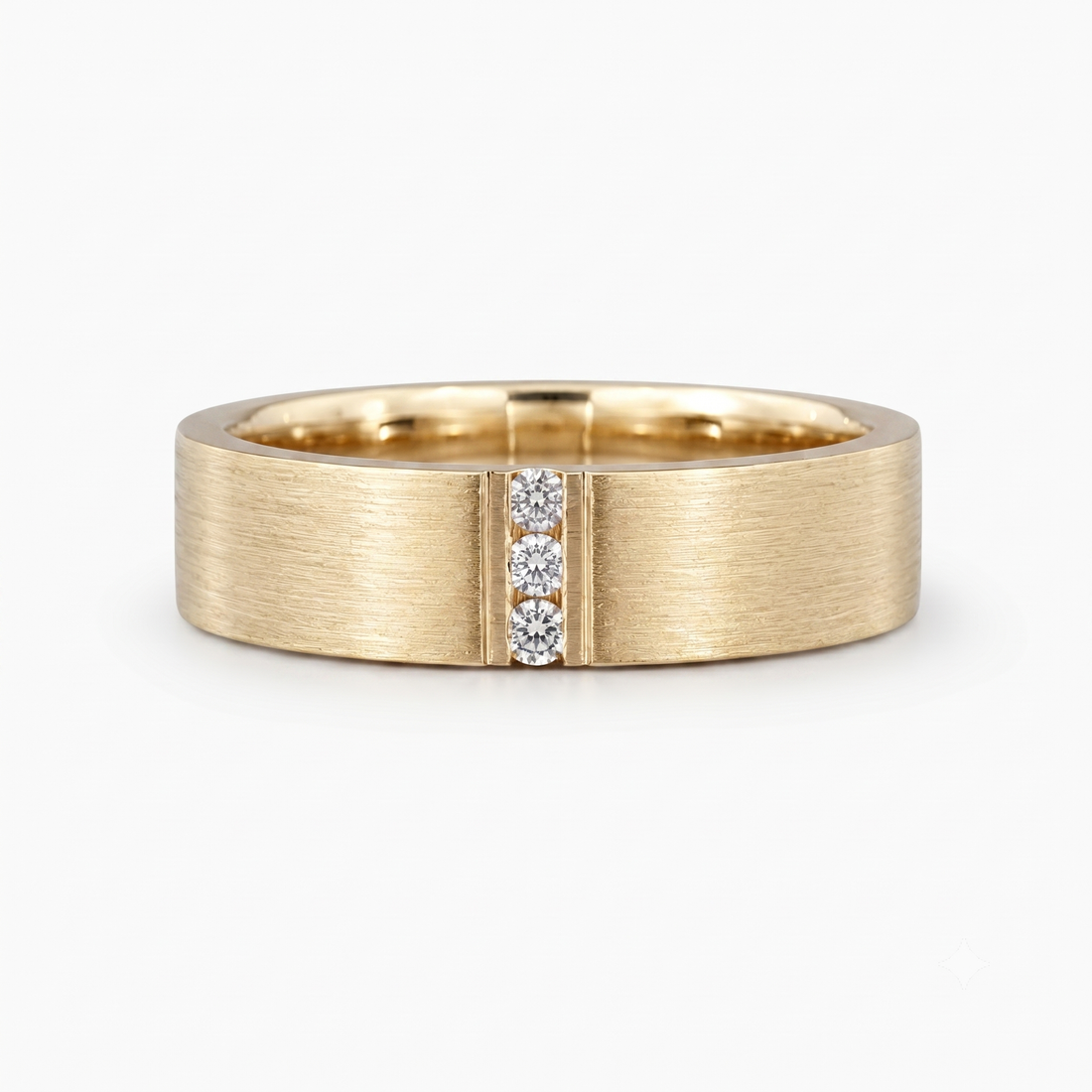 Brushed vertical lab diamond accent band, view 7