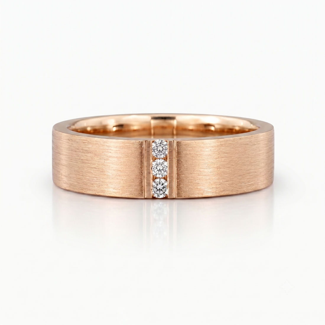 Brushed vertical lab diamond accent band, view 8