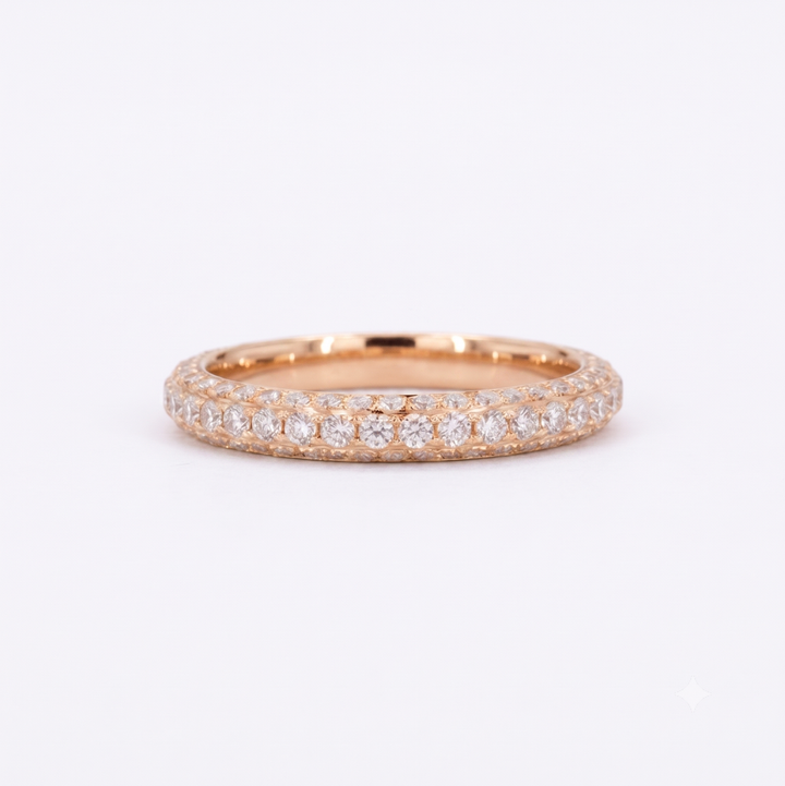 1.20ctw Three-Row Diamond 3/4 Eternity Band (3mm)