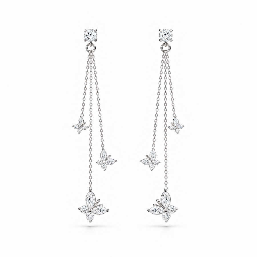 The Jardin Butterfly Lab Diamond Drop Earrings — 2.00ctw