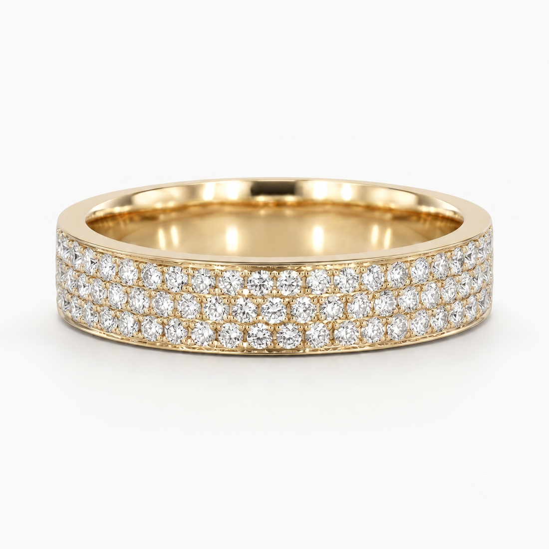 Triple-row pavé lab diamond band, 5mm, view 9