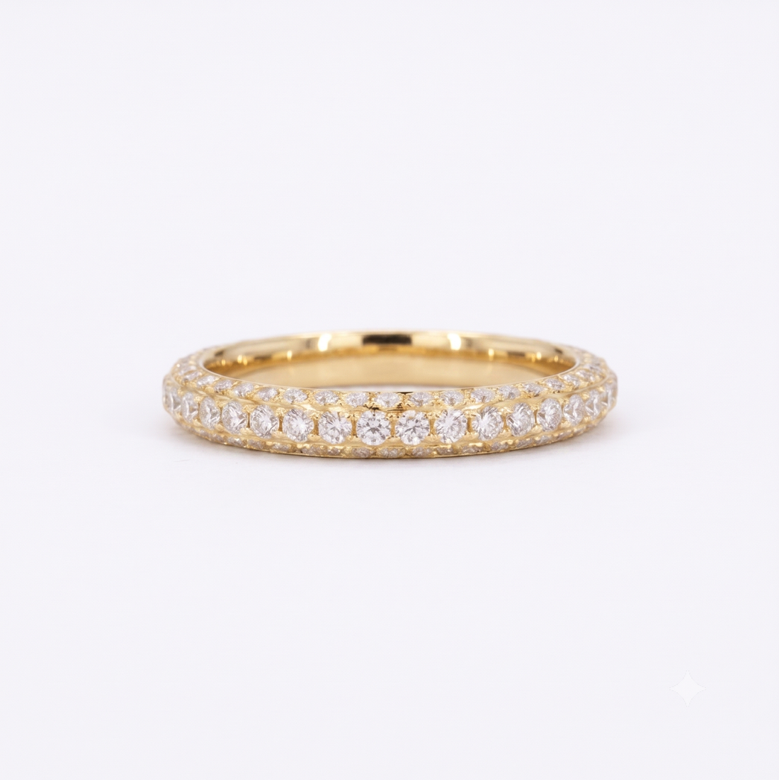 Three-row lab diamond 3/4 eternity band, view 8