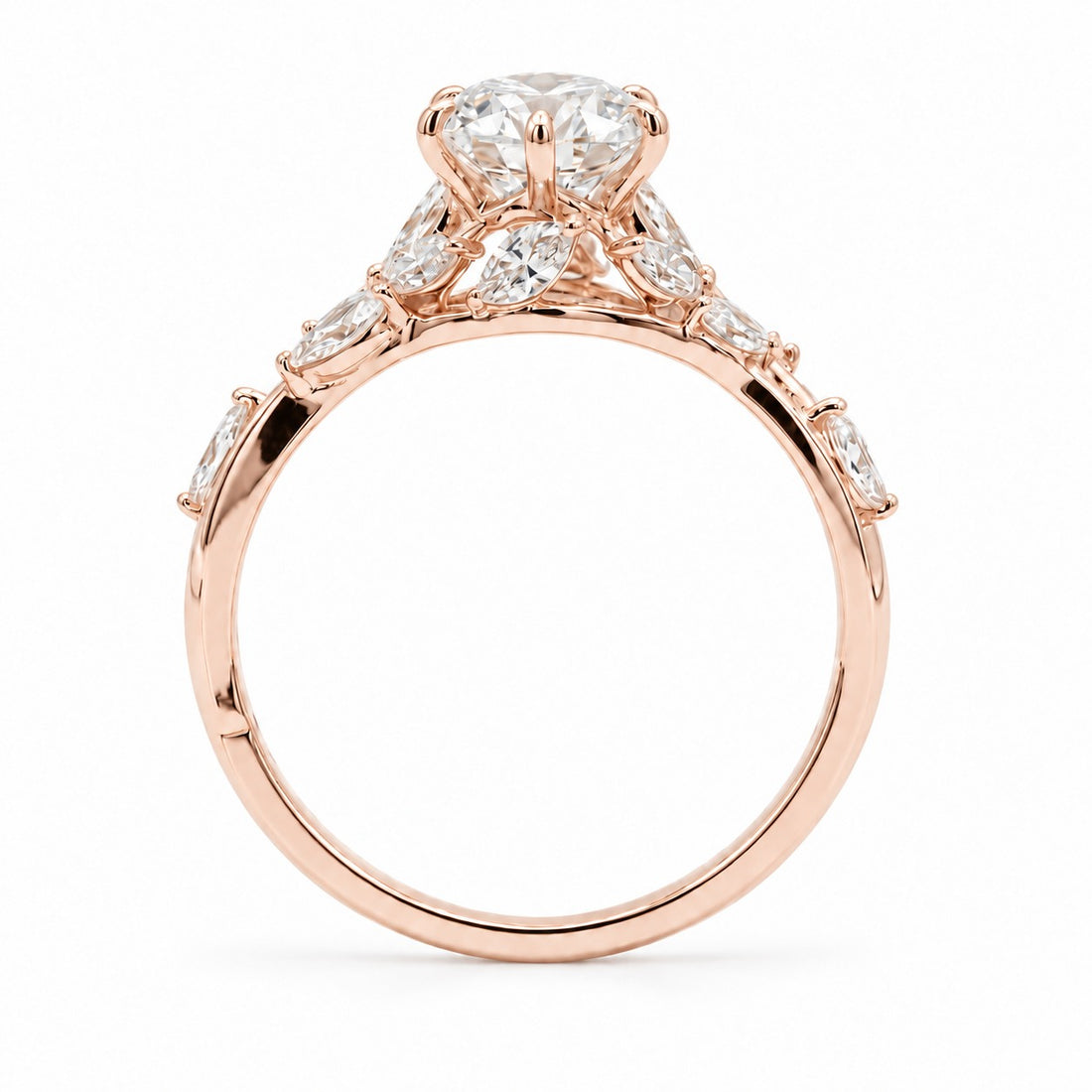 The Magnolia in 14K rose gold, side profile