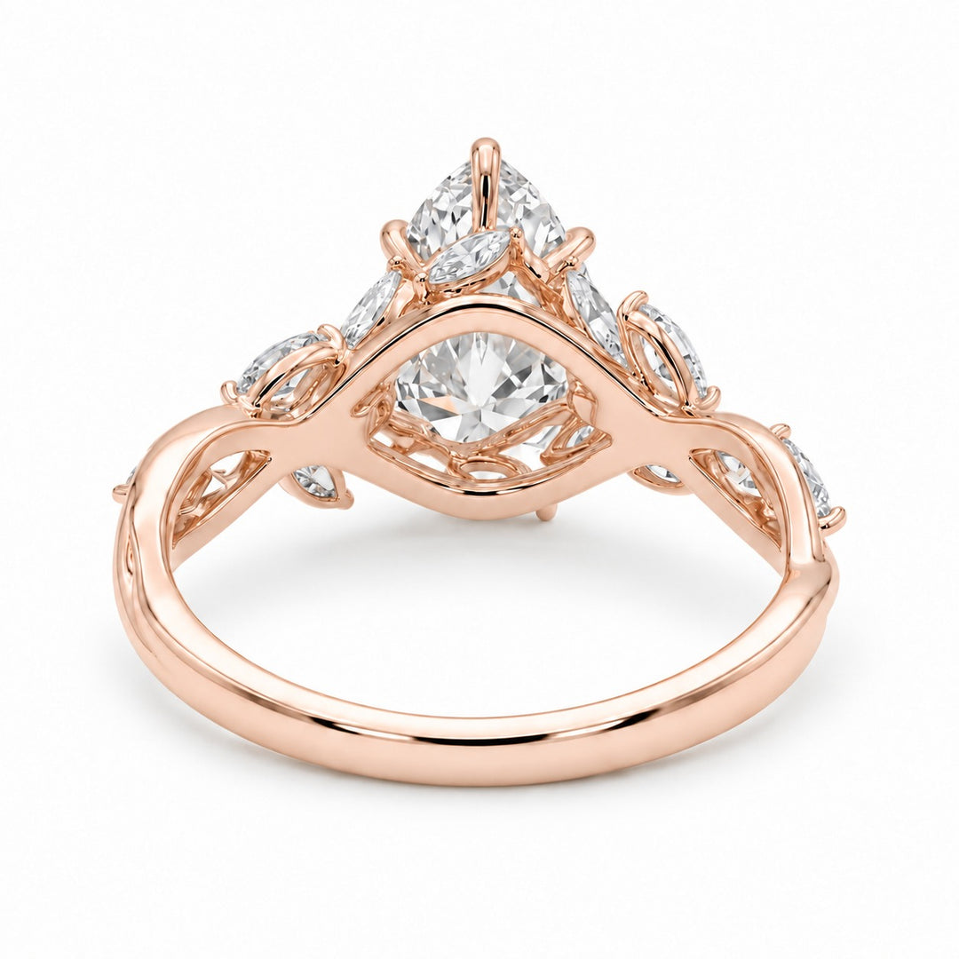 The Magnolia in 14K rose gold, underside view
