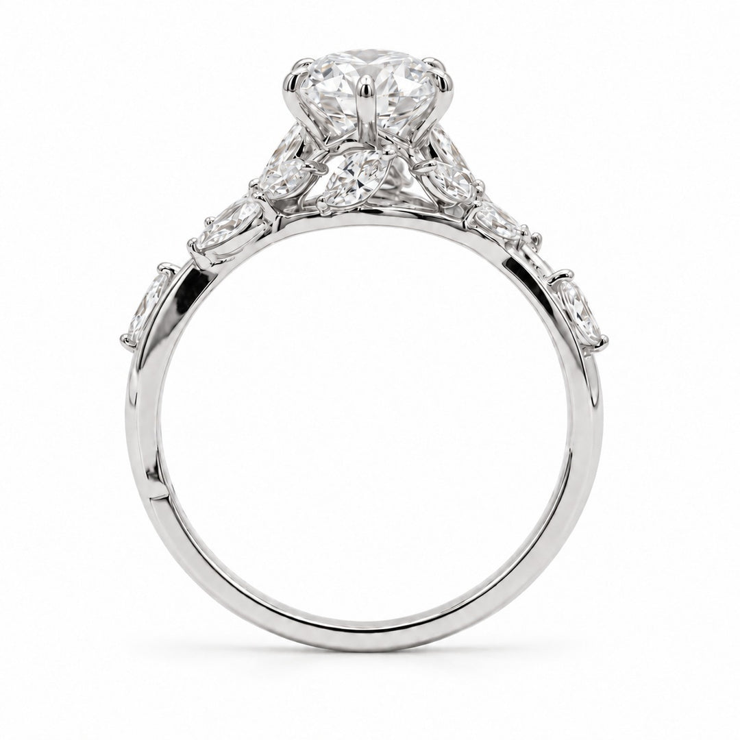 The Magnolia in 14K white gold, side profile