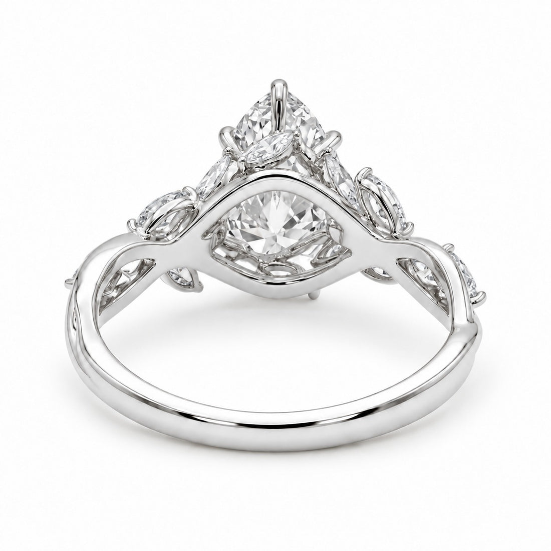 The Magnolia in 14K white gold, underside view