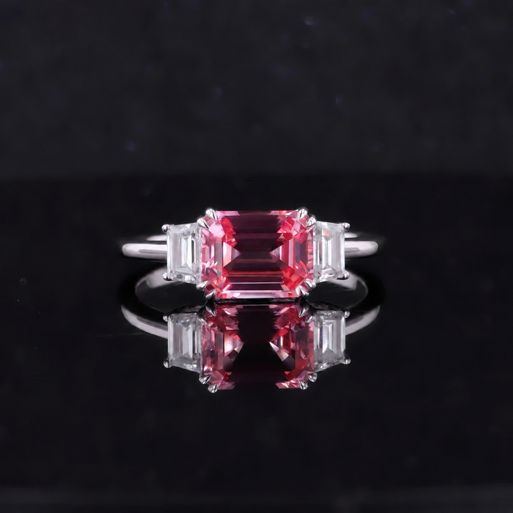 The Maribel — Pink Sapphire Three-Stone Ring