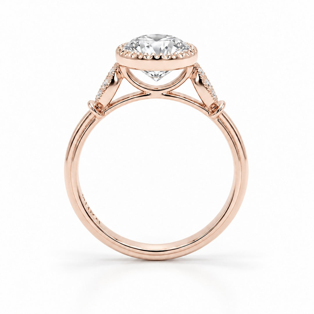 The Marlowe in 14K rose gold, bridge detail