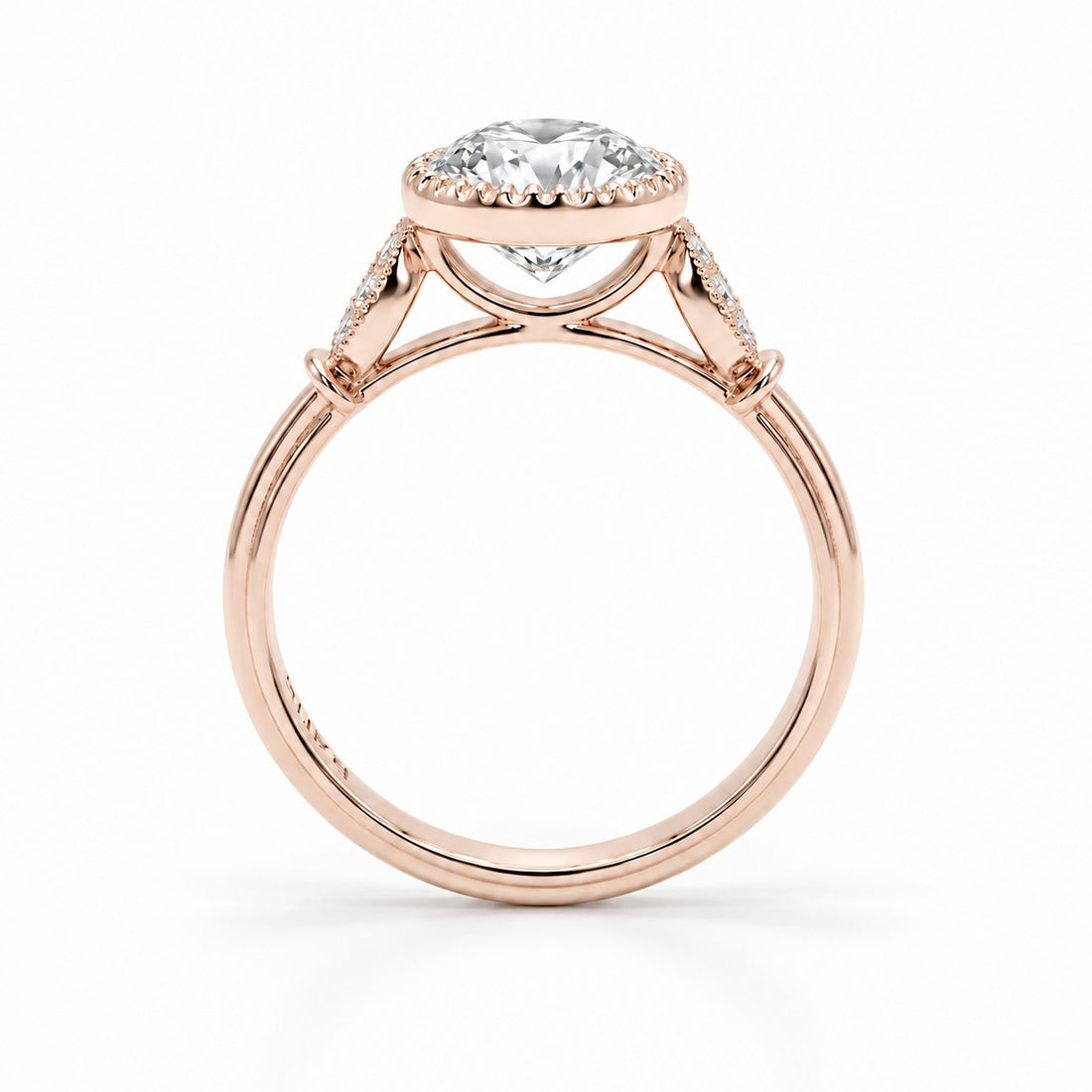The Marlowe in 14K rose gold, bridge detail