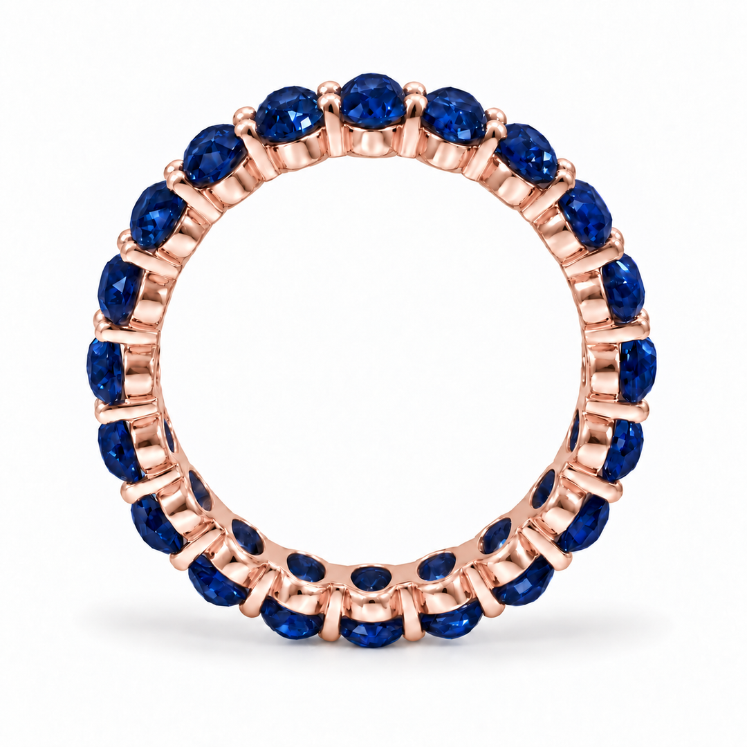 Oval Blue Sapphire Eternity Band (5mm, 5.04ctw)