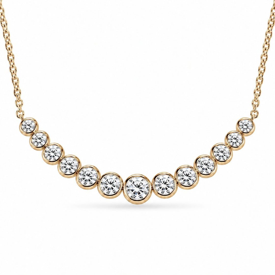 Bezel-Set Curved Bar Lab Diamond Pendant — 2.20ctw close-up detail in 14K Yellow Gold