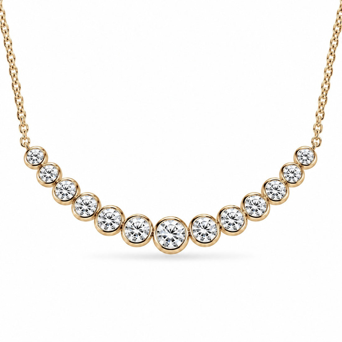 Bezel-Set Curved Bar Lab Diamond Pendant — 2.20ctw close-up detail in 14K Yellow Gold