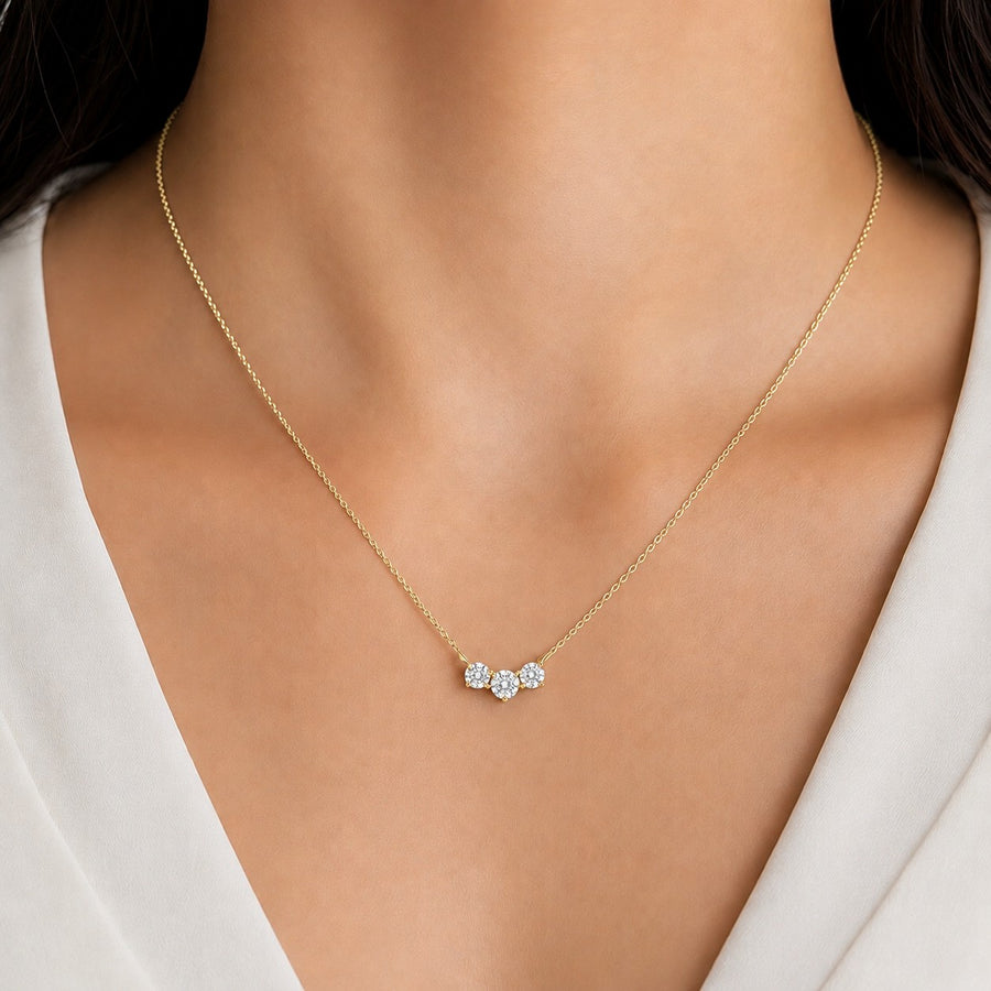 Three-Stone Lab Diamond Pendant — 0.75ctw
