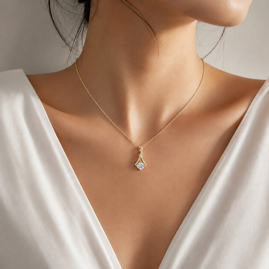 Infinity Bail Round Lab Diamond Pendant — 0.50ctw