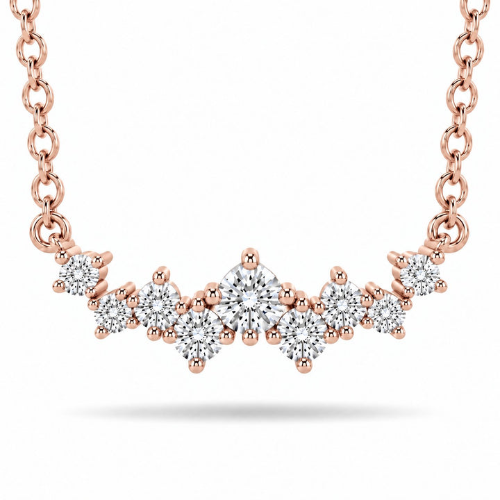 Curved Cluster Lab Diamond Pendant — 0.47ctw close-up detail in 14K Rose Gold