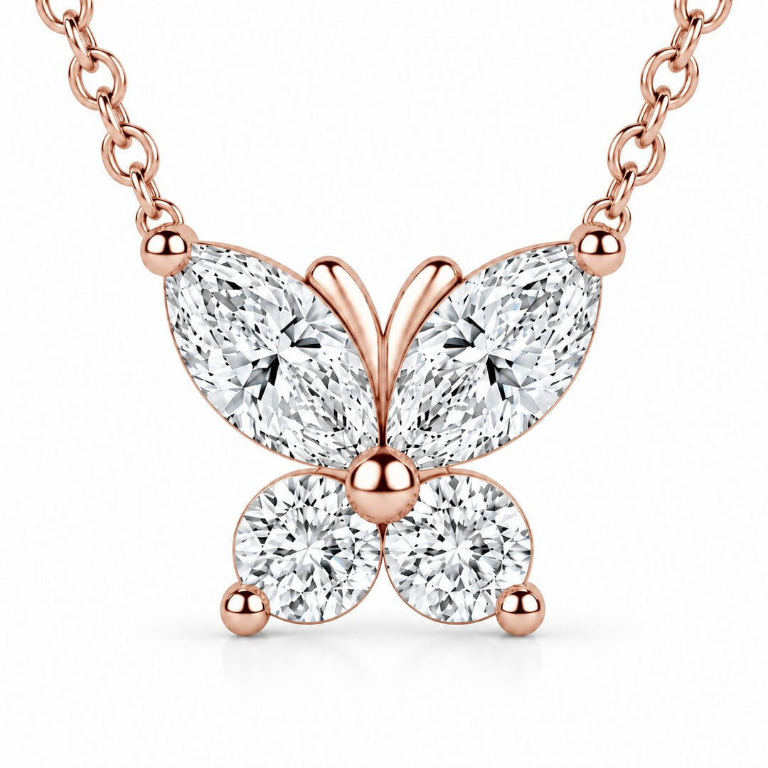 The Jardin Butterfly close-up detail in 14K Rose Gold