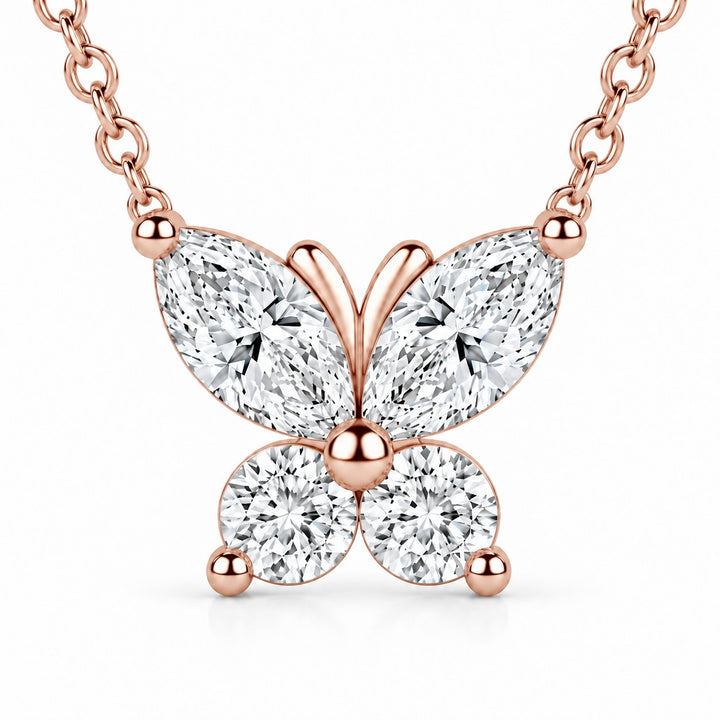 The Jardin Butterfly close-up detail in 14K Rose Gold
