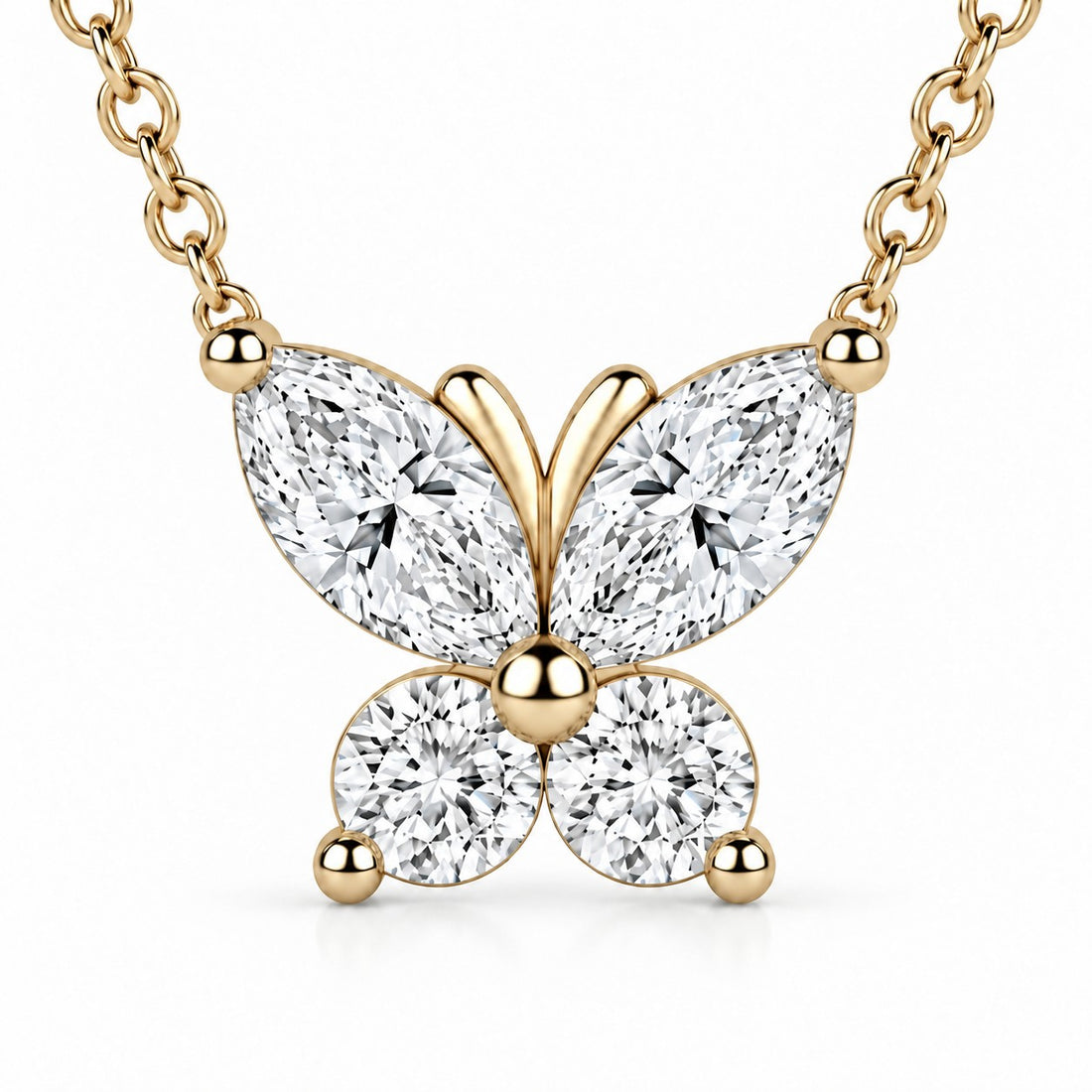 The Jardin Butterfly close-up detail in 14K Yellow Gold