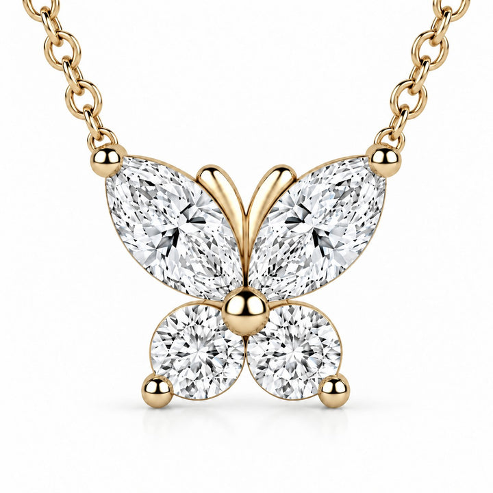 The Jardin Butterfly close-up detail in 14K Yellow Gold