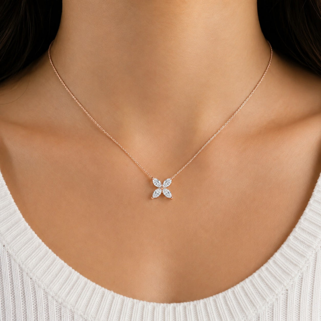 The Jardin Blossom worn on model in 14K Rose Gold