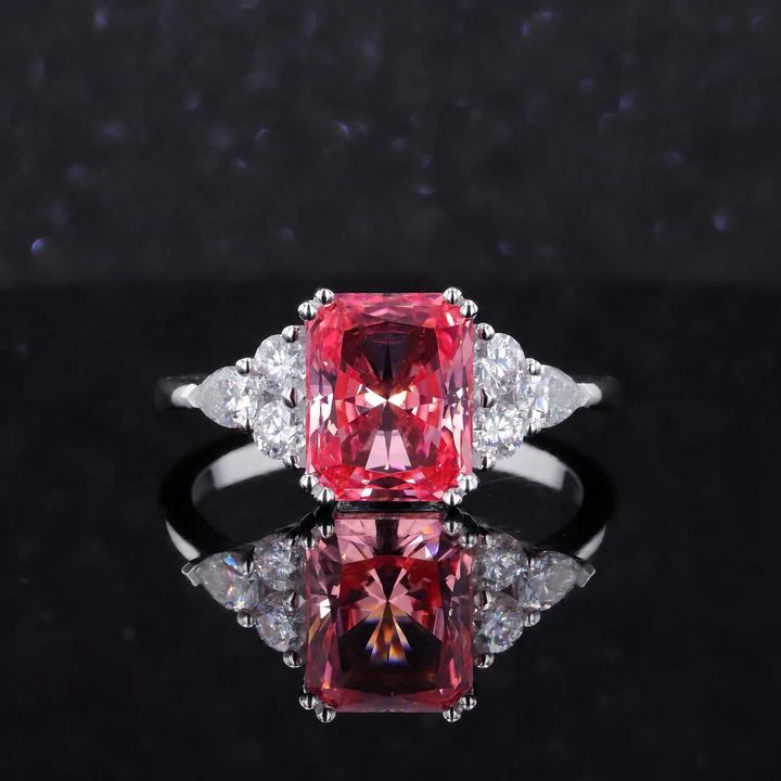 The Padma — Pink Radiant Sapphire with Diamond Accents Ring