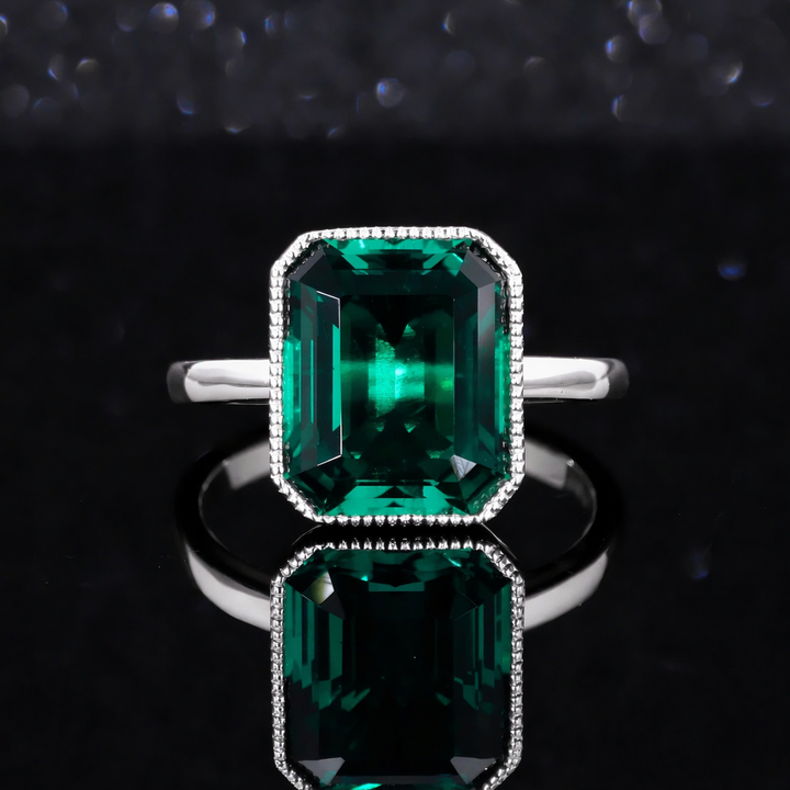 The Paragon — Milgrain Bezel Emerald Ring