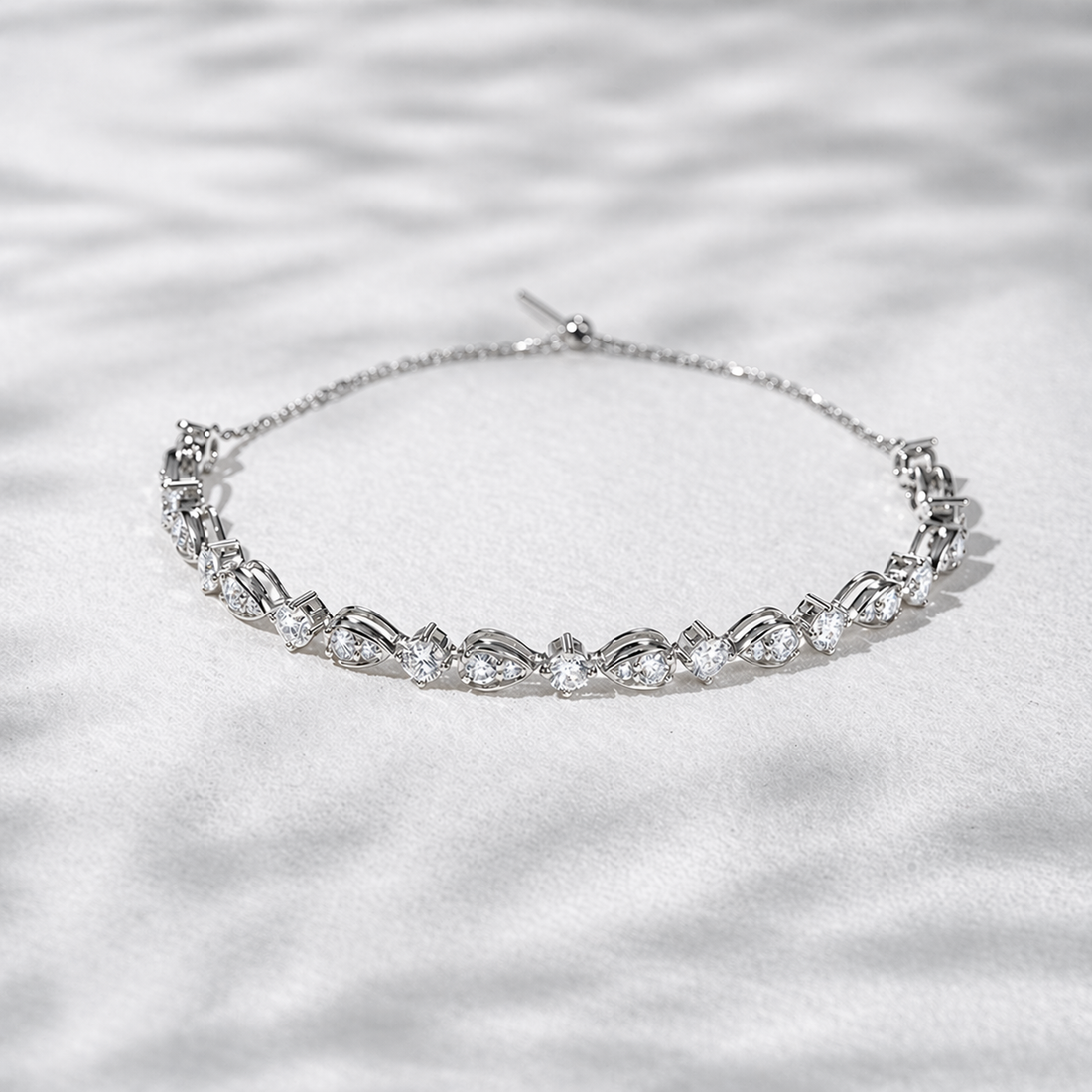 Pear-Link Lab Diamond Half-Tennis Bracelet, view 6