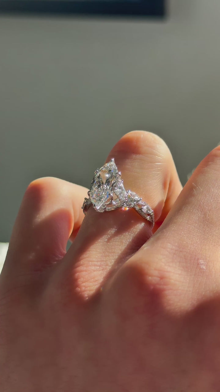 The Gardenia in 14K white gold — underside, worn face-on [ld m=w shot=under]