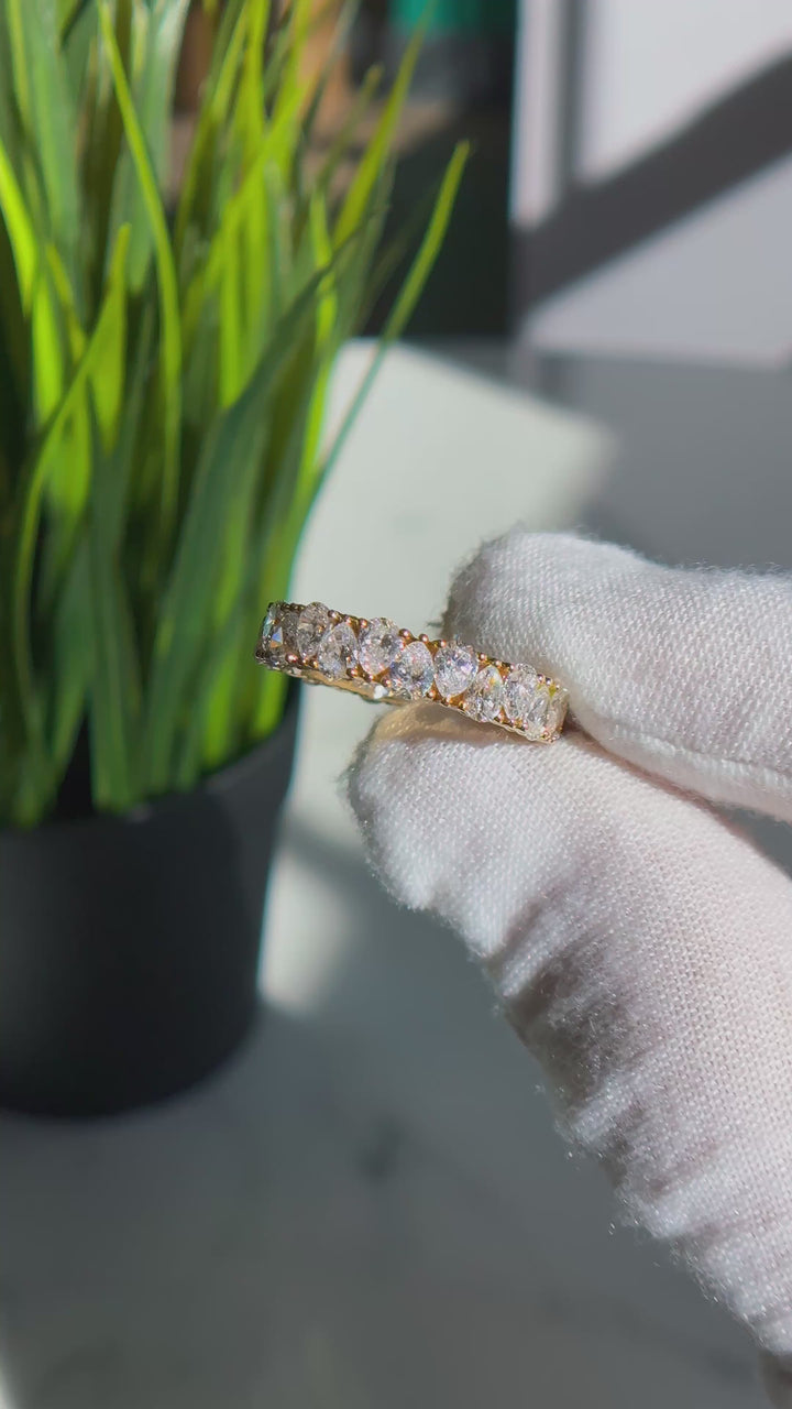 Customized™ 3.00ctw Pear Lab-Grown Diamond Eternity Band Ring in Yellow Gold