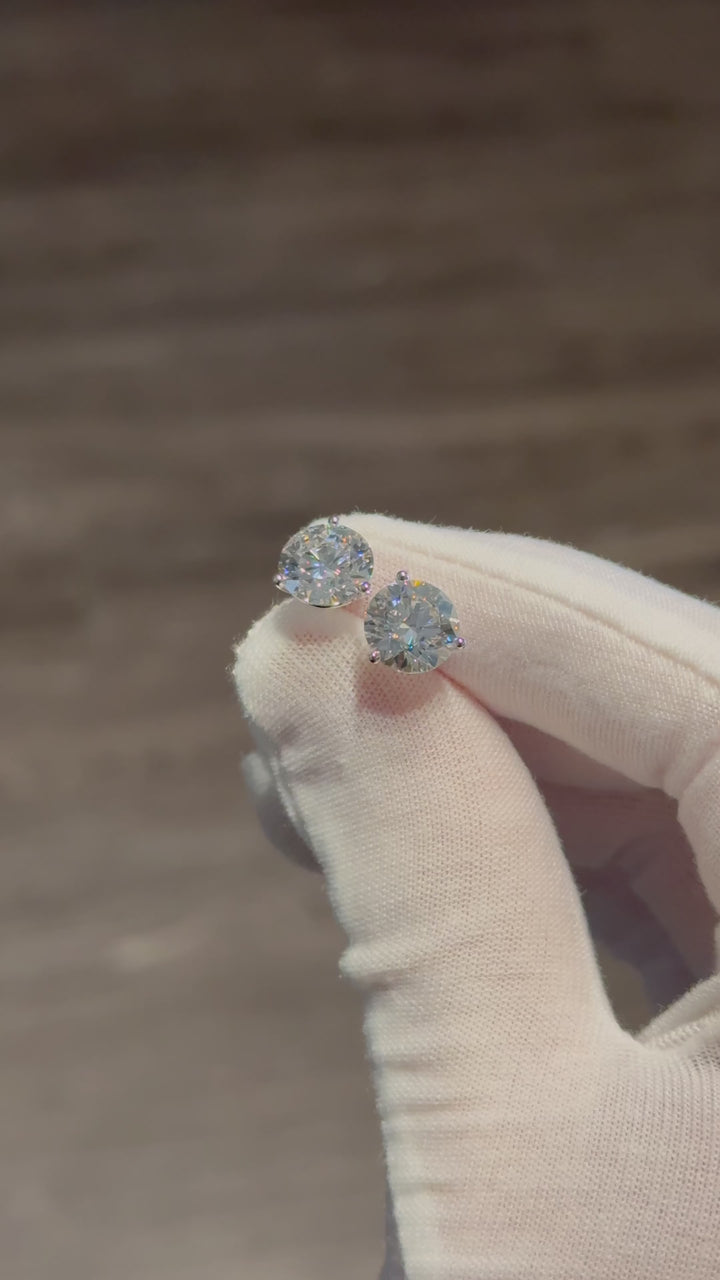 Customized™ 6ctw, 3ct Each Lab-Grown Diamond Stud Martini Earrings in White Gold