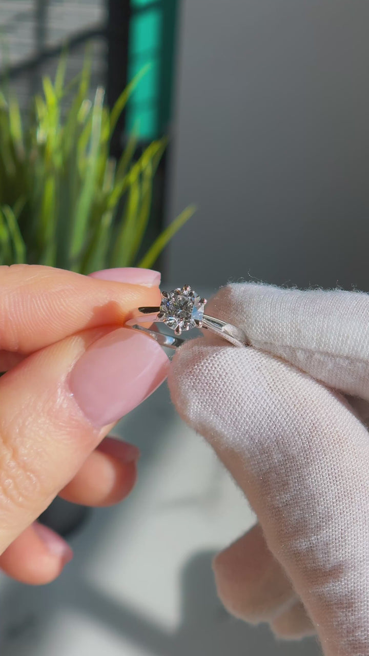 Customized™ 1.00ct Round Lab-Grown Diamond Ring in Classic 6-Prong Setting in White Gold