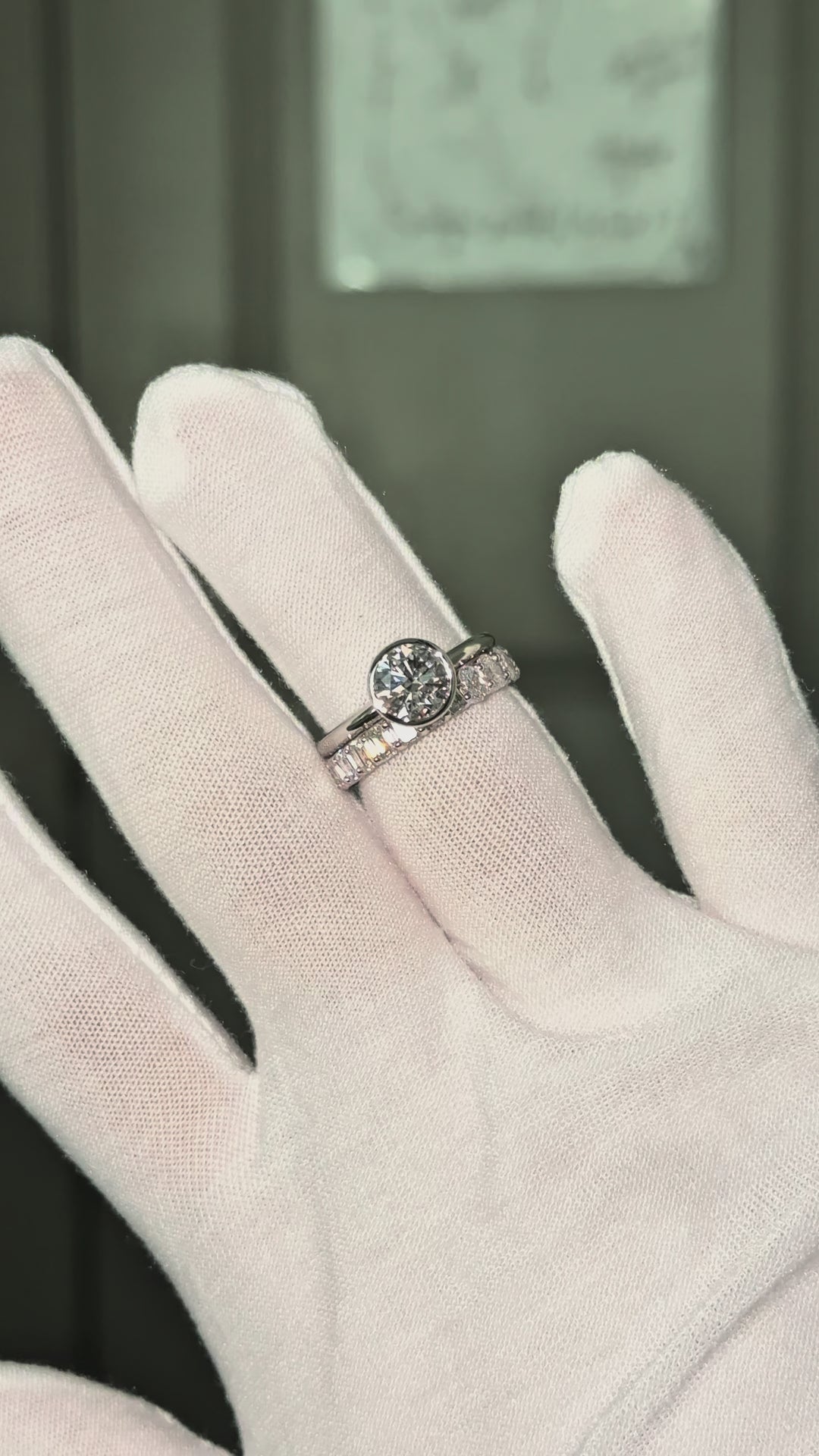 3.36ctw Half Oval & Half Emerald Diamond Eternity Band Ring in White Gold (4mm)