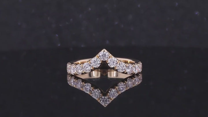 3mm Diamond Elongated Ring in 14K Solid Yellow Gold