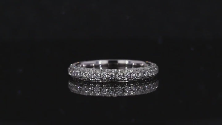 Three Row Diamond Eternity Ring in 18k Solid White Gold
