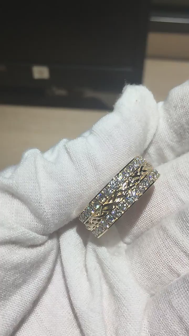 Classic Gold Band Men's Ring in 14K Yellow/White/Rose Gold with/without Diamond