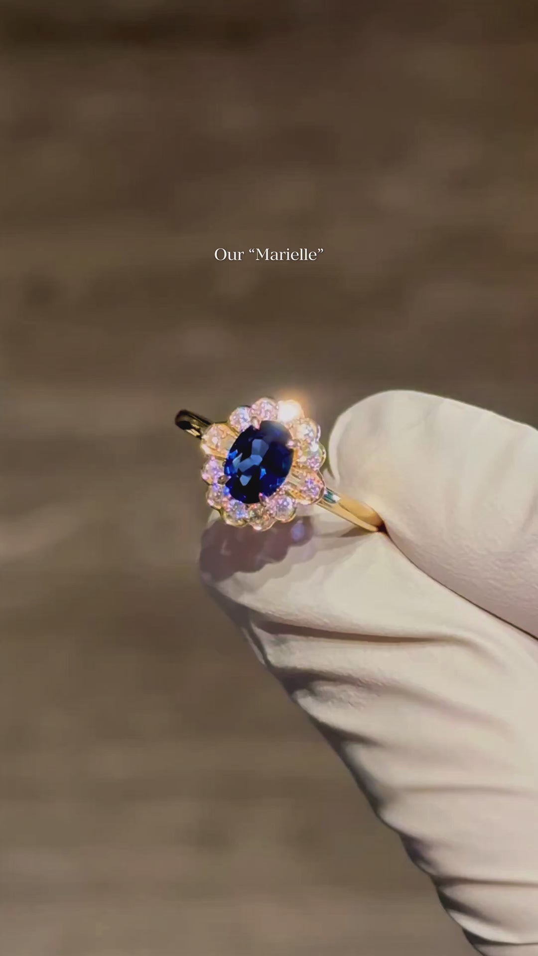 The Marielle — Petite Sapphire Halo Ring