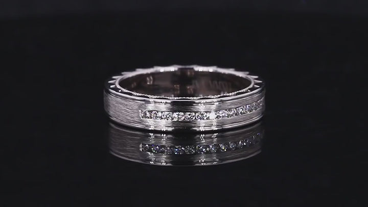 1.5mm Solid Band Men's Diamond Ring in 14K White Gold