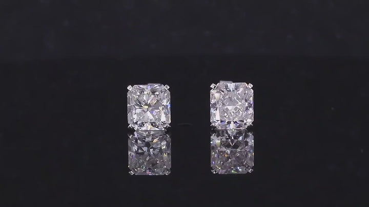 5.5mm, 2ctw Square-Radiant Cut Diamond Earrings in 14K Solid White Gold