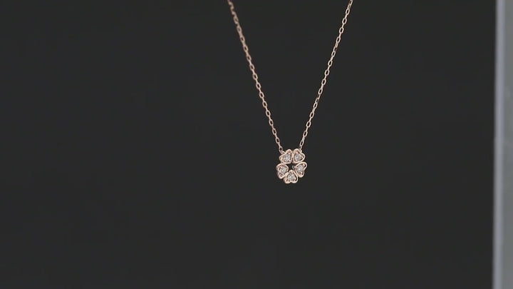 5 Leaf Clover Diamond Pendant with Rolo Necklace in 18K Yellow/White/Rose Gold
