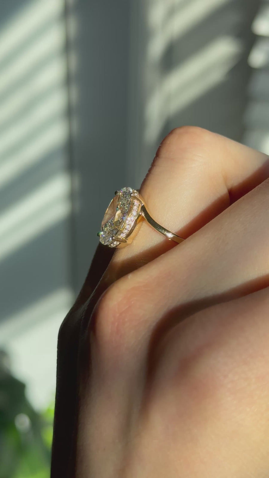 The Arcadia in 14K rose gold — worn on the hand [ld m=r shot=wear]