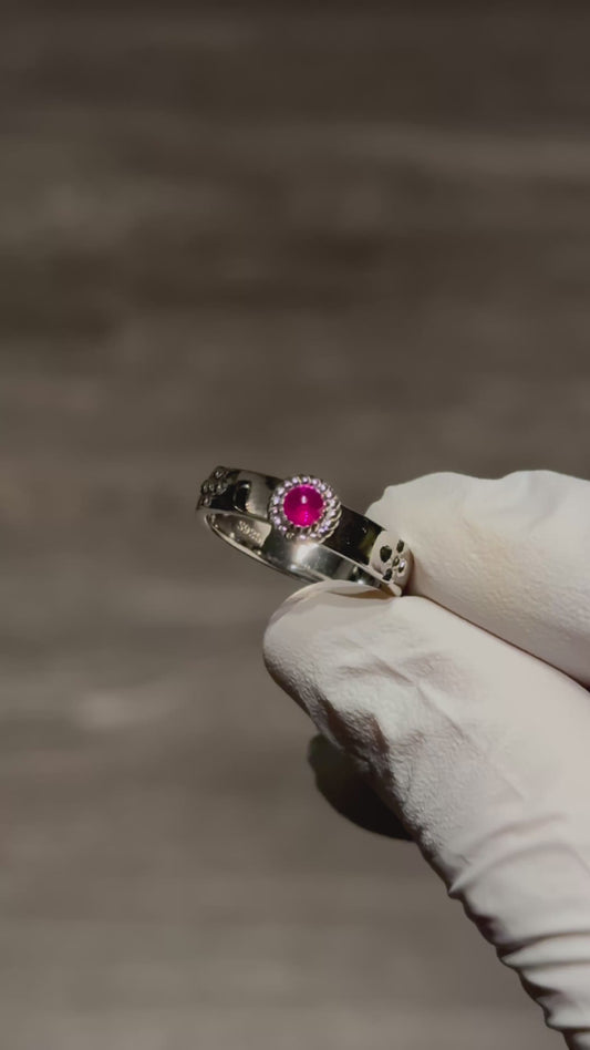 Customized™ Cabochon Cut Ruby Howl's Ring 925 Sterling Silver