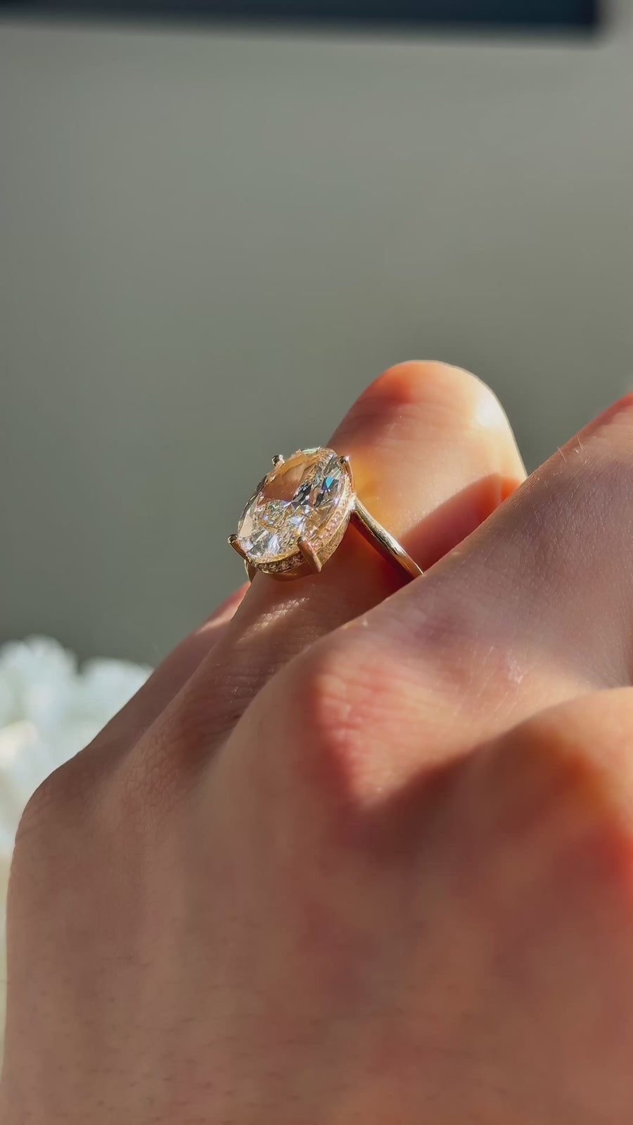 The Arcadia in 14K yellow gold — underside, worn face-on [ld m=y shot=under]