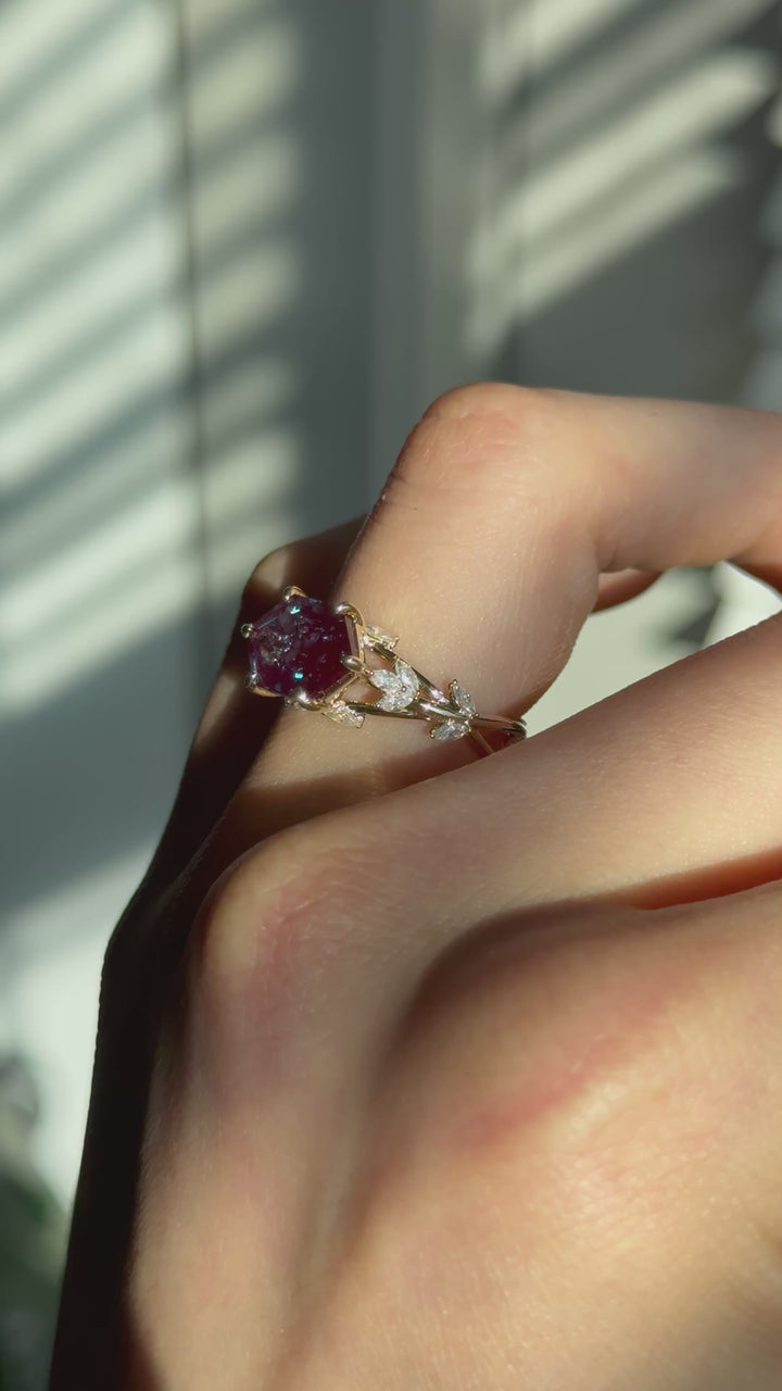 The Verbena — Dutch Marquise Alexandrite Garden Ring