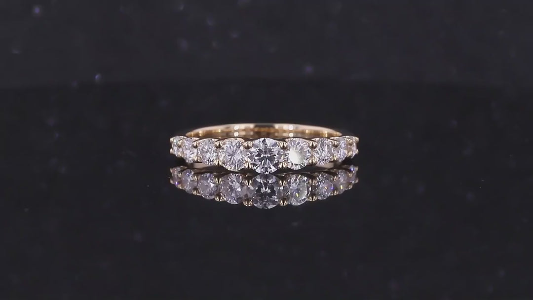 Cluster One Row Lab Diamond Ring in 10K Solid Yellow Gold