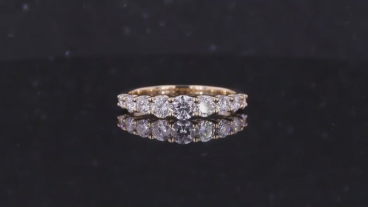 Cluster One Row Lab Diamond Ring in 10K Solid Yellow Gold