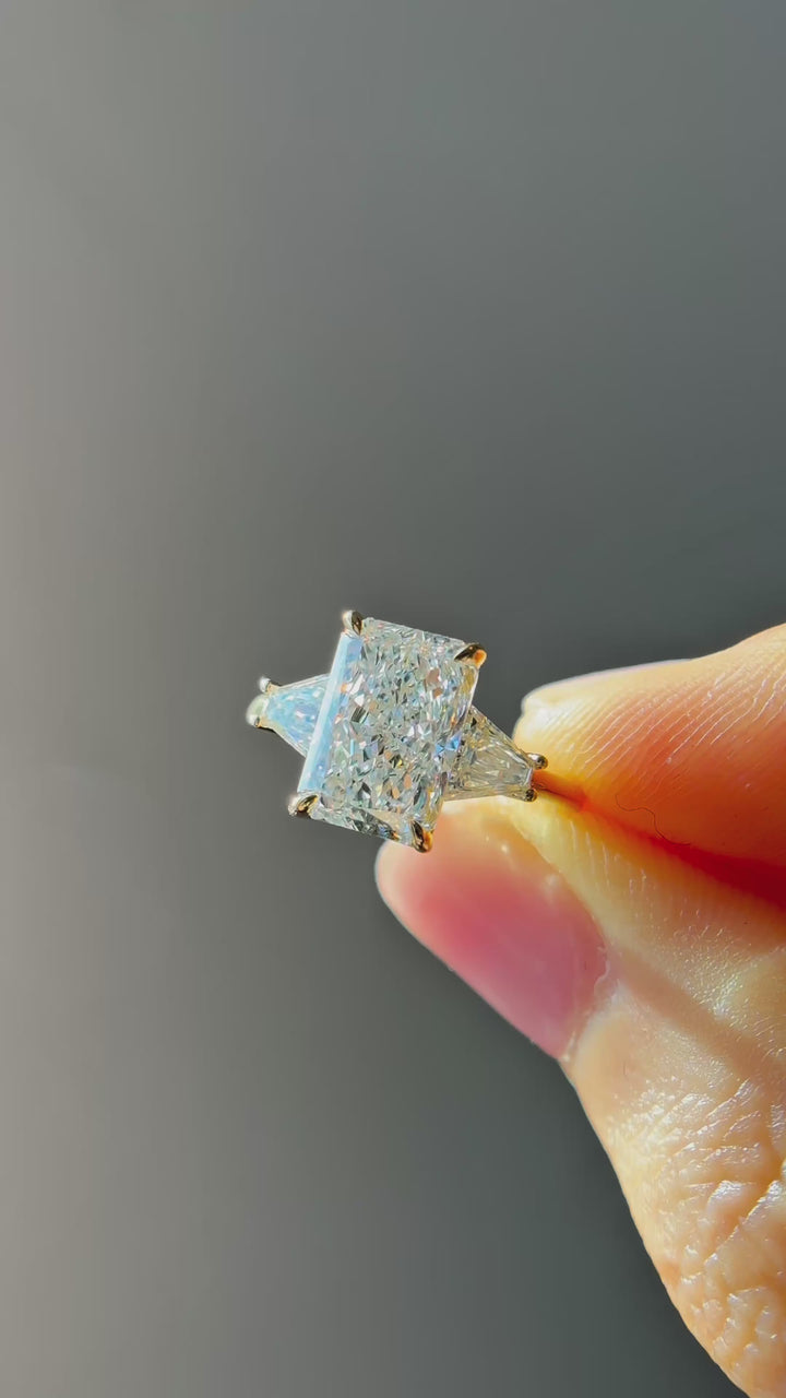 3.00ct Radiant Diamond Three-Stone Ring, "The Silhouette"