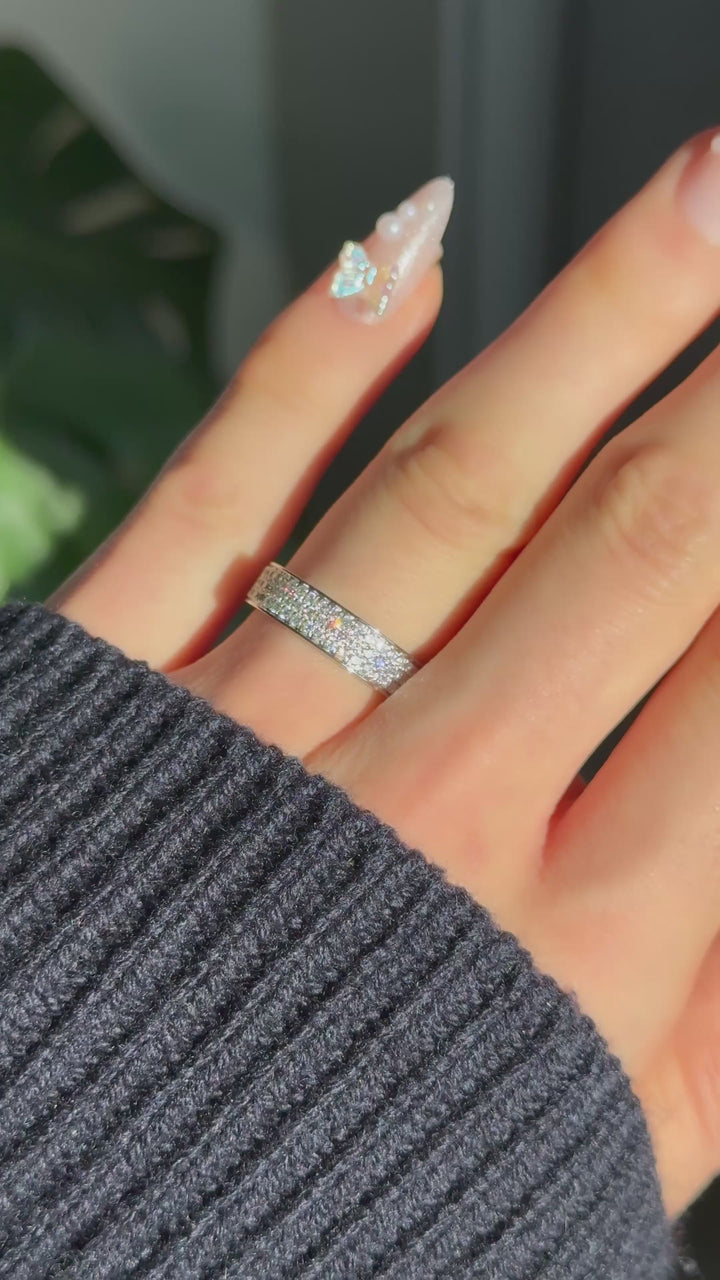 5mm Triple-Row Pavé Diamond Band