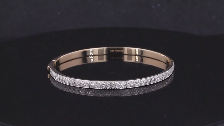 Full Diamond Bangle/Bracelet in 10K Solid Yellow Gold